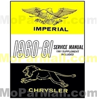 Factory shop manual and necessary supplements for 1960-61 Chrysler New Yorker - Saratoga - Windsor - 300 and 1960-61 Imperial