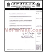 Service bulletin providing supplemental information to the 1964 Chrysler/Imperial shop manual concerning the 300K