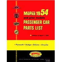 MoPar parts manual for all 1953-54 Plymouth - Dodge - DeSoto - Chrysler passenger cars