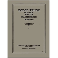 Chrysler Corp. authorized reprint of the original factory shop manual covering all 1934-36 Dodge Trucks