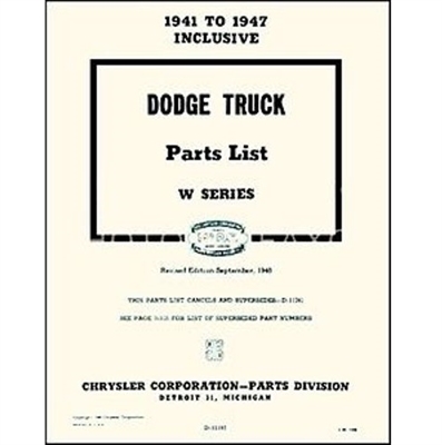 Illustrated Factory Parts Manual for 1941-1947 Dodge (Civillian) Trucks