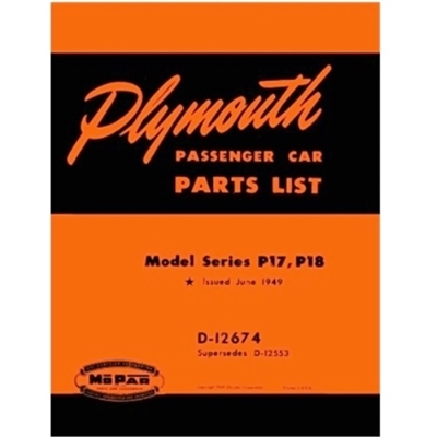 Factory Parts Manual for 1949 Plymouth