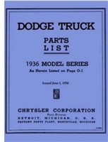Factory Parts Manual for 1936 Dodge Trucks