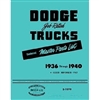 Factory Parts Manual for 1936-1940 Dodge & Plymouth Trucks