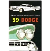Factory Owner's Manual for 1959 Dodge Passenger Cars