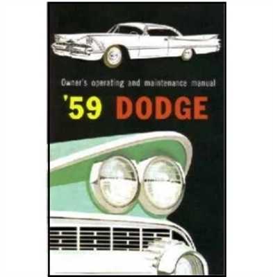 Factory Owner's Manual for 1959 Dodge Passenger Cars