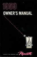 Owner/operator manual for 1959 Plymouth Belvedere - Fury - Plaza - Savoy - Sport Fury - Suburban