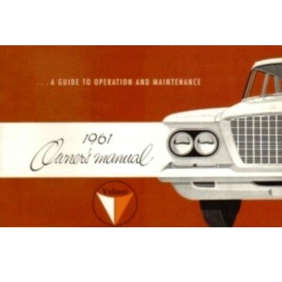 Chrysler publication 81-57-10041 operator manual for 1961 Plymouth Valiant