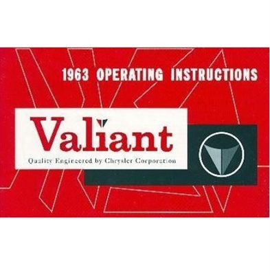 Factory owner/operator manual originally supplied in the glovebox of all 1963 Plymouth Valiants
