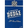 Factory Owners Manual for 1942 Dodge Passenger Cars