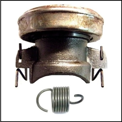 PN 862859 - 862860 clutch release bearing w/sleeve & PN 671915 pull-back spring for 1941-56 Plymouth & Dodge passenger cars
