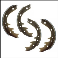 Set of (4) premium quality 11' x 2.25" bonded front brake shoes for 1959-71 Dodge D-100 pick-ups