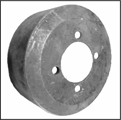 Transmission-mounted parking brake drum for 1955-59 Plymouth and Dodge passenger cars with standard 3-speed transmission