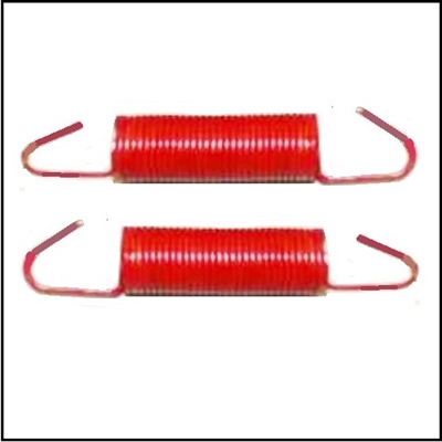 (2) accelerator return springs for 1962-65 Plymouth Belvdere; 1962-64 Fury - Savoy - Sport Fury; 1962 Dodge Dart; 1962-64 Polara - 330 - 440 and 1965 Coronet - Satellite with 413/426 CID Max Wedge & 426 Race Hemi