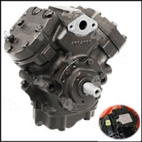 Remanufactured air conditioning compressor with correct freon data tag for all 1970-76 Plymouth Duster - Scamp - Valiant and Dodge Dart - Demon - Sport