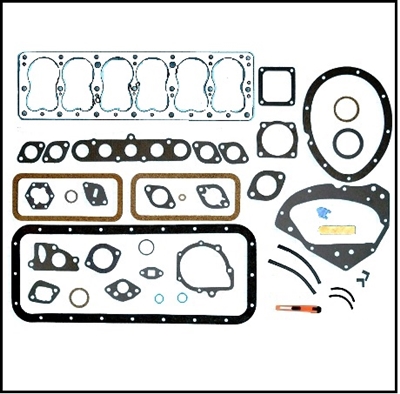 Fresh, premium-quality engine gasket set for all 1934-36 DeSoto and all 1934-36 Chrysler with 241 CID 6-cyl