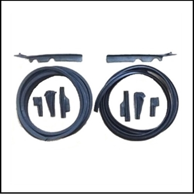 Door-jamb weatherstrip package with 25 ft of correct rubber extrusion and (8) molded ends for 1960-63 Imperial convertibles and 2-door hardtops