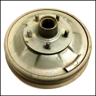 Reconditioned 11" ID (for 2" wide shoes) front brake drum and hub assembly for 1957-58 Dodge 1/2 ton trucks