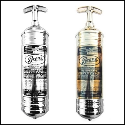 Choice of gold or silver self-adhesive decal for vintage or modern fire extinguisers