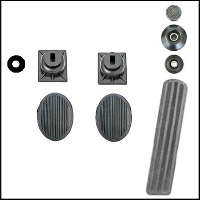Accelerator pedal, bolt-on clutch and brake pedals, starter pedal and draft seals