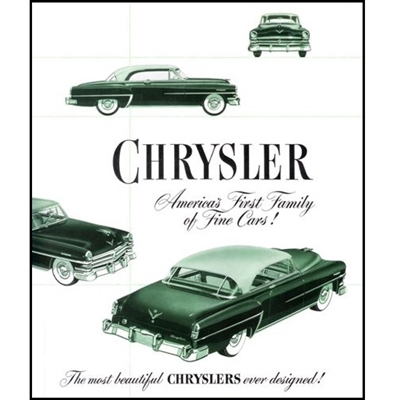 9.3" x 11" 12-page fold-out showroom sales catalog for 1953 Chrysler