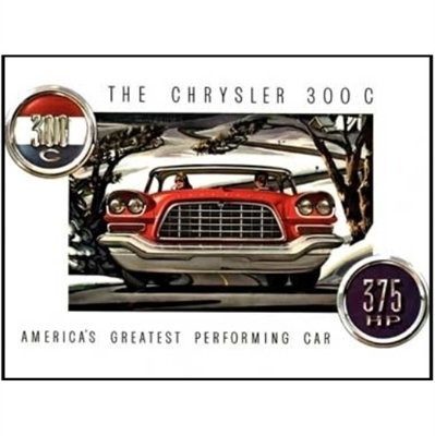 13.5"x 9" fold-open showroom sales catalog for 1957 Chrysler 300C