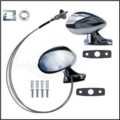 Rallye Style Outside Mirror Set for 1970 E-Body (chrome or primed for paint)