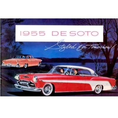 20-page 11.5"x 8" deluxe showroom sales catalog for 1955 DeSoto FireFlite and FireDome