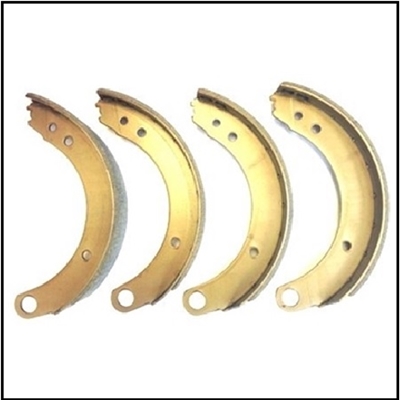 Set of (4) relined bonded brake shoes for all 1955-56 Plymouth Belvedere - Fury - Plaza - Savoy - Suburban and all 1955-56 Dodge Coronet - D500 - Custom Royal - Royal - Sierra
