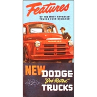 Full-color showroom sales catalog for 1948 Dodge B-Series Job-Rated pick-up, express, panel and stake trucks
