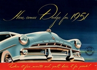 Original Fold-Out Sales Brochure for 1951 Dodge Passenger Cars