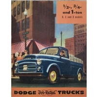 Full-color showroom sales catalog for 1952 Dodge Job-Rated 1/2 ton - 1 ton trucks