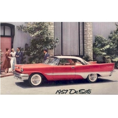 14"x 10" 16-page full color showroom sales catalog for all 1957 DeSoto FireSweep - FireDome - FireFlite