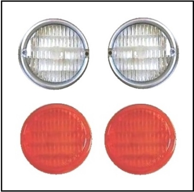 Set of (2) new-old-stock genuine MoPar parking/turn signal lamp lenses for 1961-67 Dodge trucks
