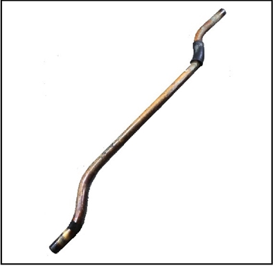 PN 32-25187/32-25076 brass tube carries raw water from the water pump to the cylinder block on Mercury Mark 35A - 55- 58 and 1960-61 Merc 300 - 350 - 400 - 450 - 500 outboards
