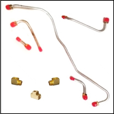 8-piece inverted flare fuel lines for 1962-64 Plymouth Belvedere - Fury - Savoy - Sport Fury, 1962 Dodge Dart & 1962-64 - Polara - 330 - 440 w/Maximum Performance 413-426 CID Wedge engines