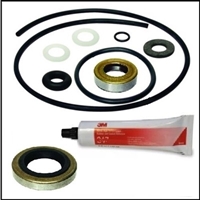 Lower unit gear housing re-seal package with adhesive for 1955-70 Evinrude - Gale - Johnson 25 - 28 - 33 - 35 - 40 HP outboards