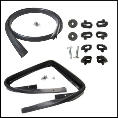 14-piece hood seal and bumper package for 1967-69 Plymouth Barracuda; 1967-74 Duster - Scamp - Valiant and 1967-74 Dodge Dart - Demon - Sport