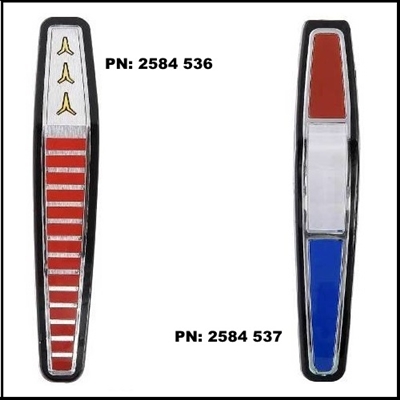 PN 2584536 - 2584537 grill emblem insert for 1965 Plymouth Fury I - Fury II - Fury III - Sport Fury