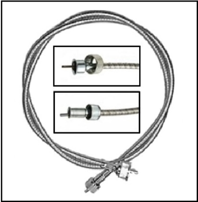Steel casing speedometer cable with driveshaft for all 1955-59 Plymouth; all 1955-59 Dodge passenger cars; all 1955-59 Desoto; all 1955-59 Chrysler and all 1955-59 Imperial