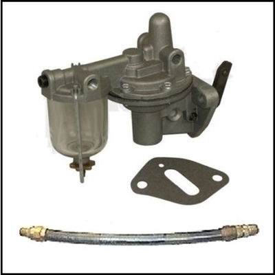 Remanufctured PN 659488 fuel pump with new flex hose and mounting gasket for all 1933-38 Plymouth and Dodge passenger cars