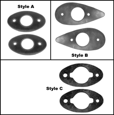 Set of (2) rubber door handle mounting pads for 1935-39 Chrysler Corp. passenger cars