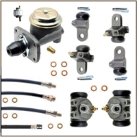 12-piece premium-quality set includes the master cylinder, all (6) wheel cylinders, all (4) rubber brake hoses and a hydraulic stop light switch