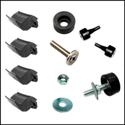 Hood bumpers w/leveling screw for 1962-65 Plymouth Belvedere; 1962-64 Fury - Savoy - Sport Fury; 1962 Dodge Dart; 1962-64 Polara - 330 - 440 & 1965 Coronet - Satellite