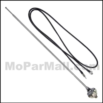 New, show-quality radio antenna and mount for all 1970-74 Plymouth and Dodge E-Body
