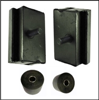 Front engine mount insulators and transmission mount bushing for 1964-70 Dodge A-100 and A-108 pick-ups and vans