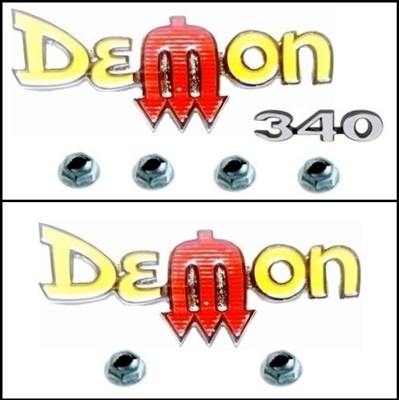 PN 3612872 - 3680322 front fender emblems for 1972 Dodge Demon & Demon 340