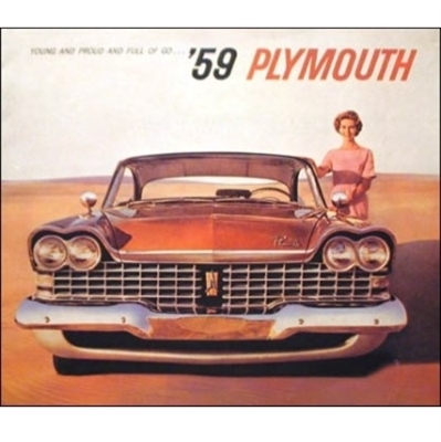 11"x 9.5" 20-page showroom sales catalog for all 1959 Plymouth Belvedere - Fury - Savoy - Sport Fury - Suburban