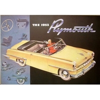 28-page deluxe showroom sales catalog for 1953 Plymouth Belvedere - Cambridge - Cranbrook - Suburban