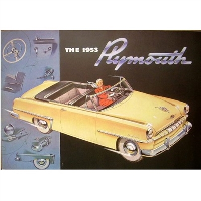 28-page deluxe showroom sales catalog for 1953 Plymouth Belvedere - Cambridge - Cranbrook - Suburban